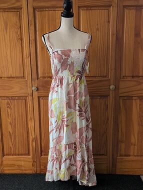 Soma Blush Pink Floral Maxi Sundress NWT M          M487
